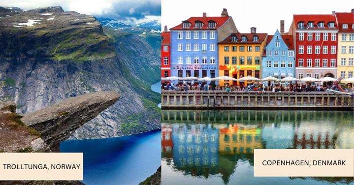 2 images - Trolltunga and Nyhavn